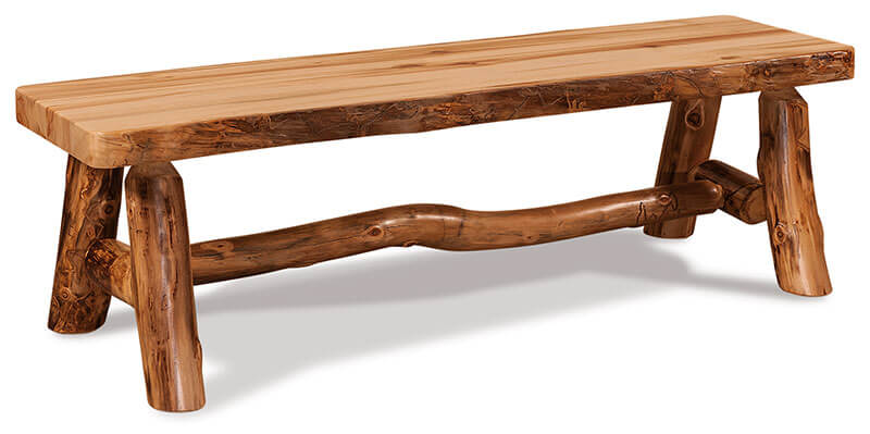 Fireside Log Furniture 60 inch Flat Bench Aspen