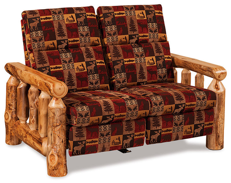 Fireside Log Furniture Reclining Loveseat
