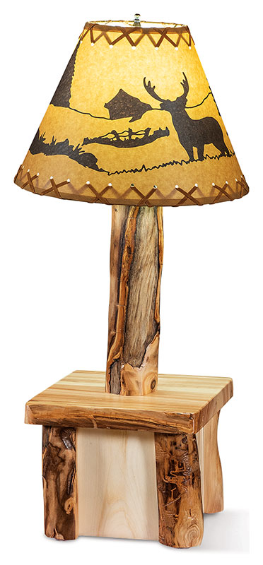 Fireside Log Furniture Cordless Table Light Aspen