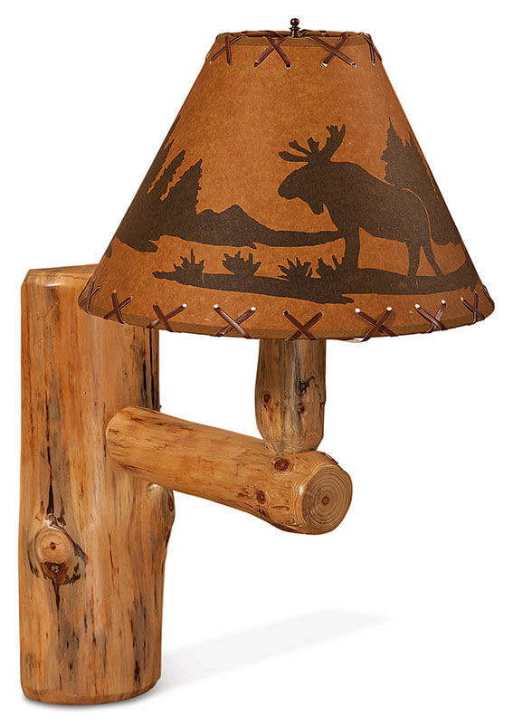 Fireside Log Furniture Wall Lamp Rustic Pine