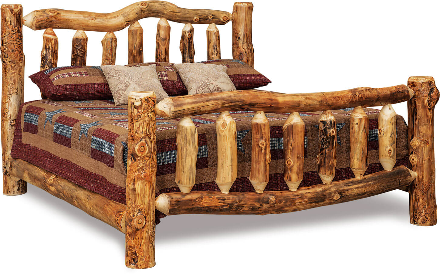 Fireside Log Furniture King Bed Aspen