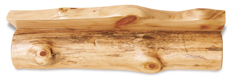 Fireside Log Furniture 2 ft. Flat Top Shelf without Pegs Rustic Pine